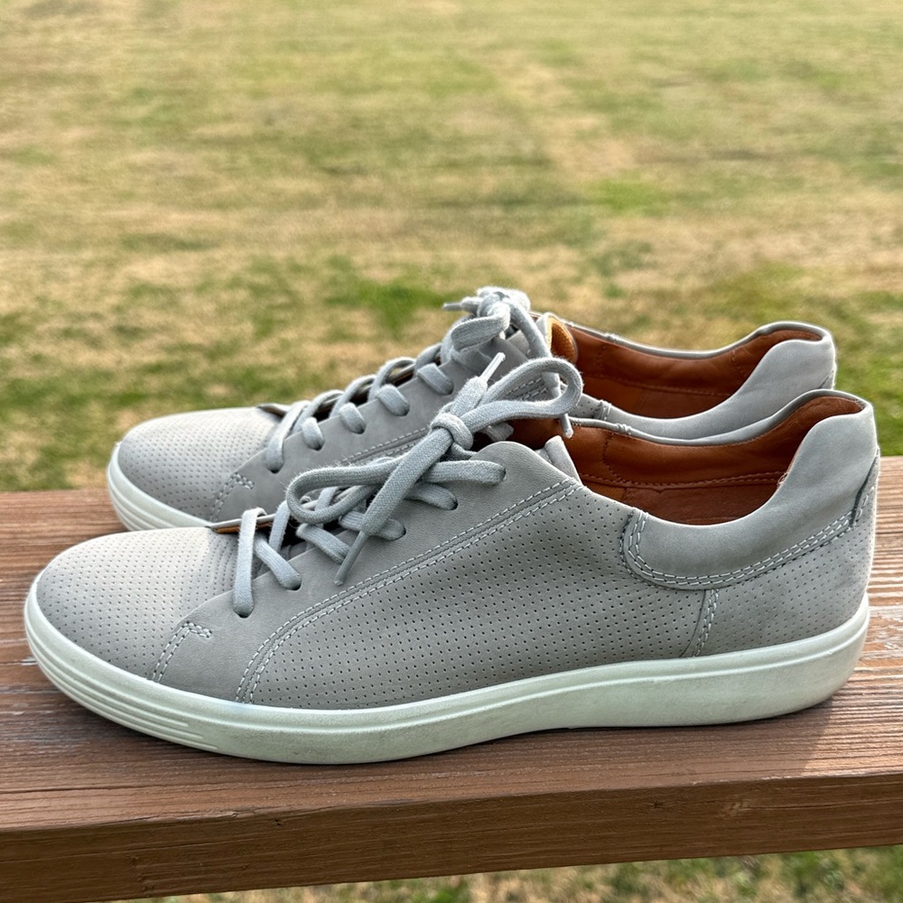 Ecco Soft 7 Street Perforated Sneaker Gray EU 45 US 11 - 11.5